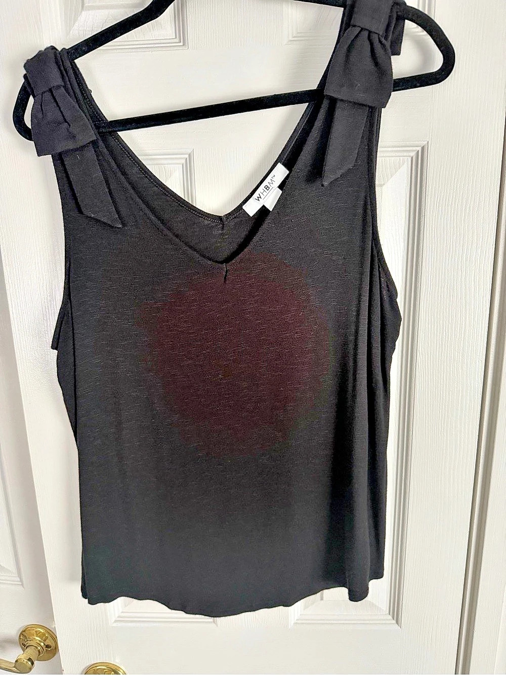 White House Black Market Tie-Shoulder Tank Black